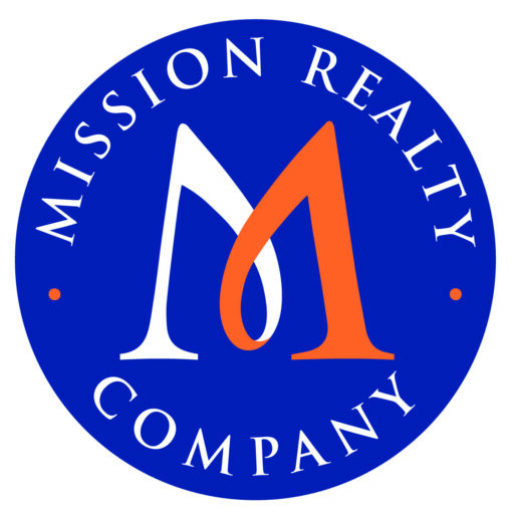 Mission Realty Company official brand emblem with blue and orange monogram