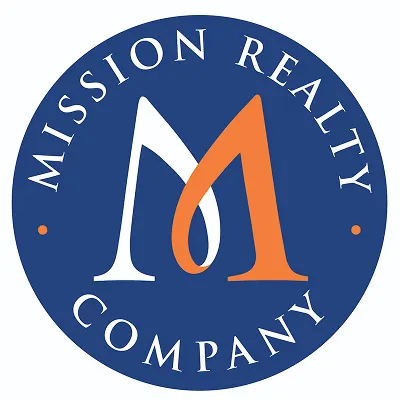Mission Realty Company official brand emblem with blue and orange monogram